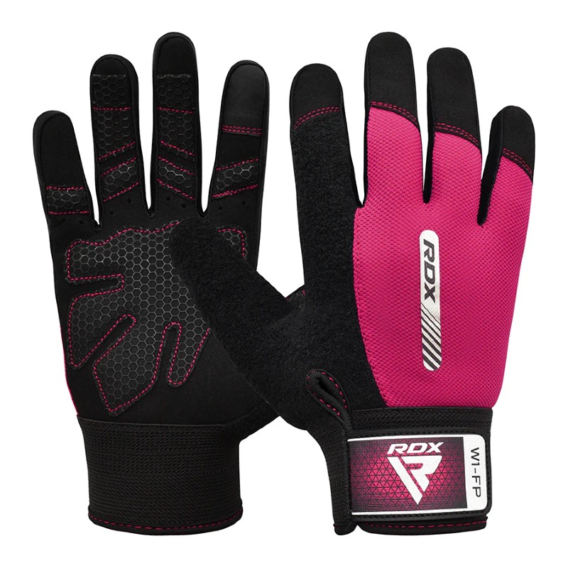 RDX Sports W1 Full-Finger Weightlifting Touchscreen Gym Gloves (Pink)
